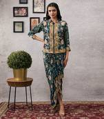 Mehr Printed Drape Dress With Jacket