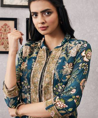 Mehr Printed Drape Dress With Jacket 4