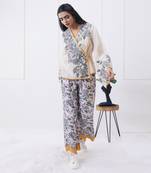 Yasmin Printed Overlapped Top With Pants