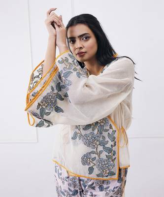 Yasmin Printed Overlapped Top With Pants 4