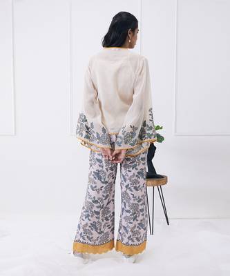 Yasmin Printed Overlapped Top With Pants 5