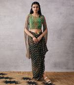 Ikaya Embroidered Top With Drape Skirt
