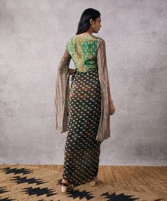 Ikaya Embroidered Top With Drape Skirt 4