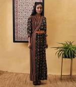 Zahra Printed Overlap Jumpsuit With Belt