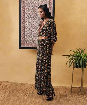 Zahra Printed Overlap Jumpsuit With Belt 3