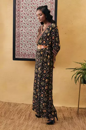 Zahra Printed Overlap Jumpsuit With Belt
