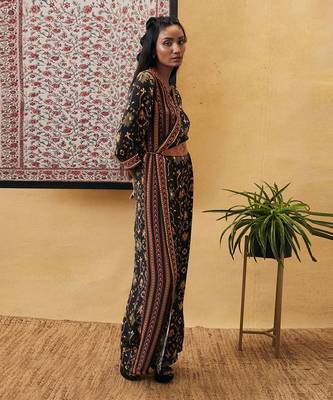 Zahra Printed Overlap Jumpsuit With Belt 4
