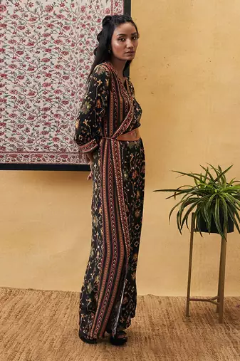 Zahra Printed Overlap Jumpsuit With Belt