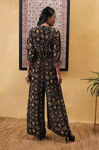 Zahra Printed Overlap Jumpsuit With Belt