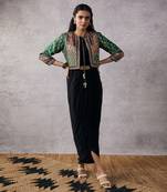 Ikaya Embroidered Drape Dress With Jacket