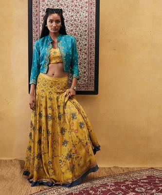 Zahra Embroidered Lehenga Set With Jacket 2