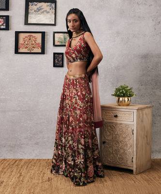 Mehr Embroidered Lehenga Set With Dupatta 2