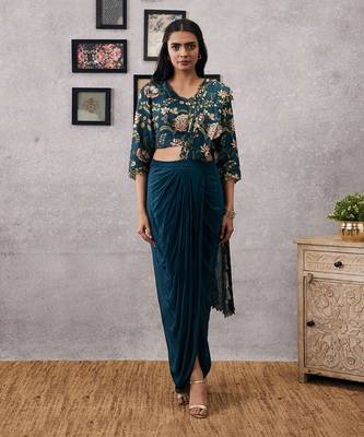 Mehr Cutwork Pre-Draped Saree 1