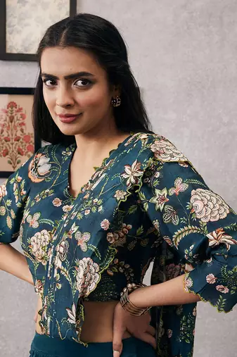 Mehr Cutwork Pre-Draped Saree