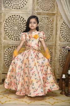 Yellow stone organza stitched lehenga