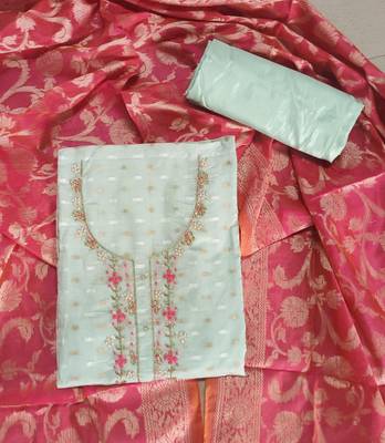Light-Green Stone Banarasi Salwar 1