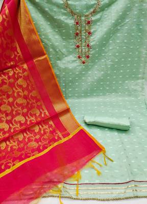 Light-Green Stone Banarasi Salwar 3