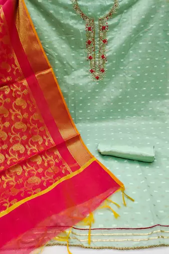 Light-Green Stone Banarasi Salwar
