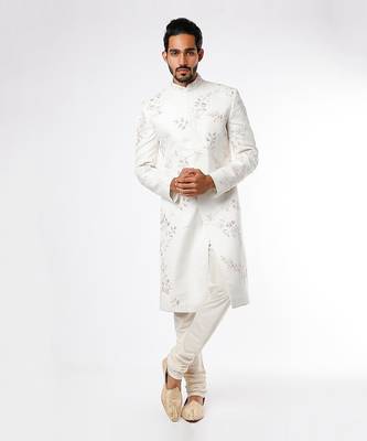 White Sherwani And Churidar 1