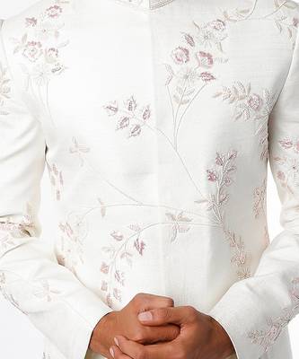 White Sherwani And Churidar 2