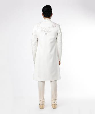 White Sherwani And Churidar 3