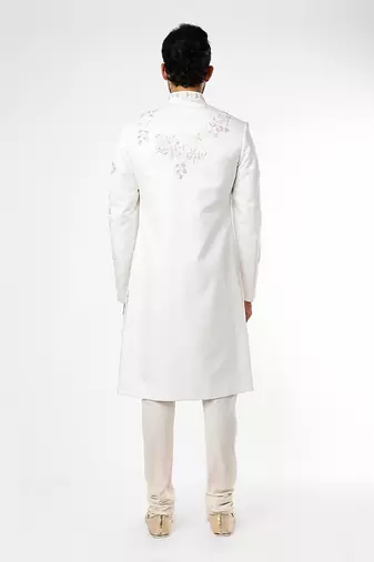 White Sherwani And Churidar
