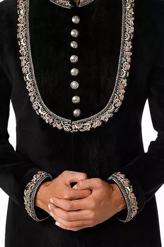Black Swede Nawabi And Black Pants