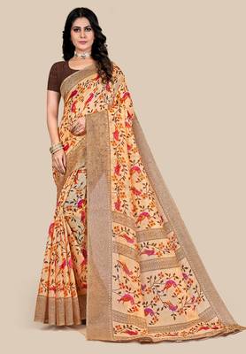 Bhagalpuri silk saree with woven desing border  with blouse 1
