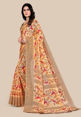 Bhagalpuri silk saree with woven desing border  with blouse 2
