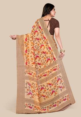 Bhagalpuri silk saree with woven desing border  with blouse 3