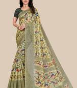 Bhagalpuri silk saree with woven desing border  with blouse