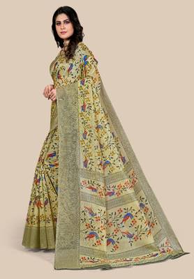 Bhagalpuri silk saree with woven desing border  with blouse 2
