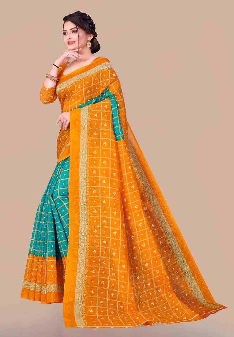 Women's Bhagalpuri Silk Black Printed Designer Saree With Blouse Piece main image 0