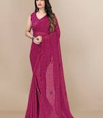 Sequence Work Georgette Saree With Lace Border  With Blouse