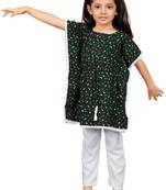 Green printed rayon kids-kaftans