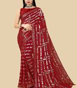 Soft Net Saree With Sequence Work  With Embroidered Border With Blouse