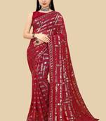 Soft Net Saree With Sequence Work  With Embroidered Border With Blouse