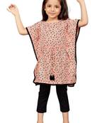 Pink printed rayon kids-kaftans