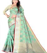 Organza Silk Blend Saree With  Woven Desing Border  With Blouse