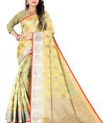 Organza Silk Blend Saree With  Woven Desing Border  With Blouse