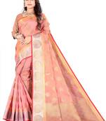 Organza Silk Blend Saree With  Woven Desing Border  With Blouse