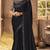 Black plain silk saree with blouse
