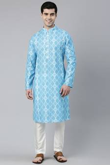 Light Blue Tie Dye Kurta