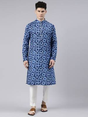 Blue Bandhani Kurta Set 1