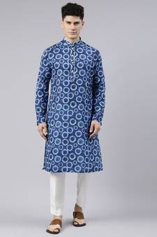 Blue Bandhani Kurta Set
