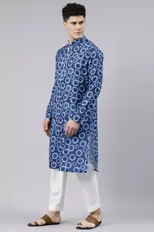 Blue Bandhani Kurta Set