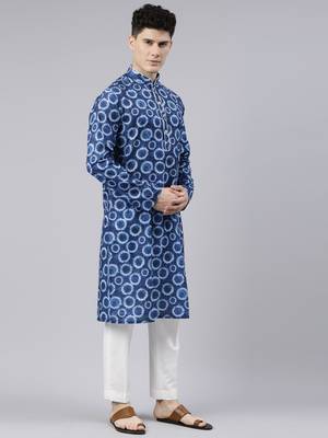 Blue Bandhani Kurta Set 4