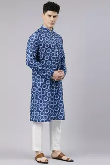 Blue Bandhani Kurta Set