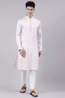 Baby Pink Cotton Kurta Set