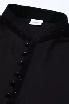 Black Cotton Kurta Set